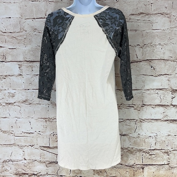 Free People Venice Dolls Lace Sleeve Tunic Top - Picture 4 of 6